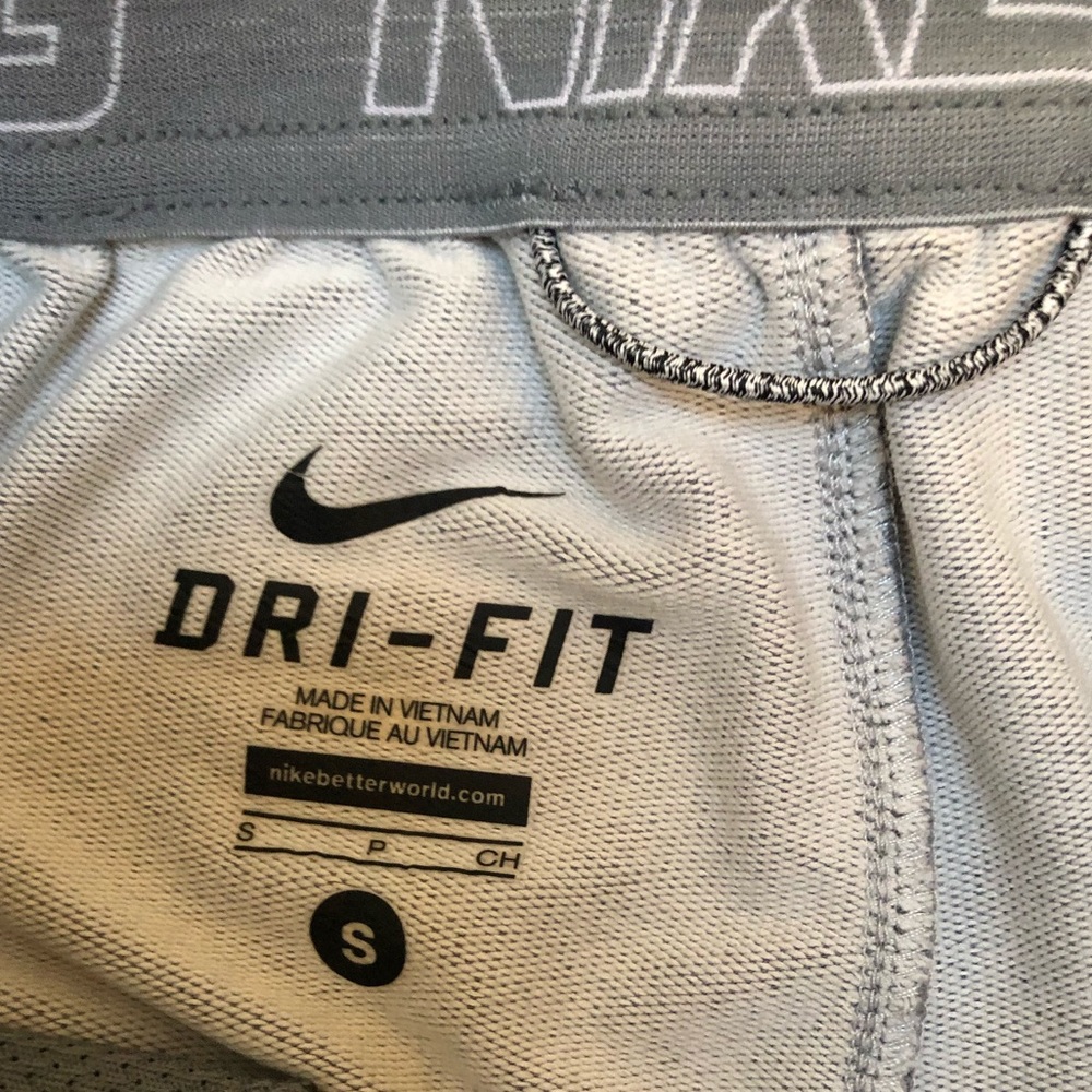 Nike Pro Womens Small Charcoal Gray Dri FIT Cropped Capri Joggers Sweatpants EUC - Picture 2 of 11